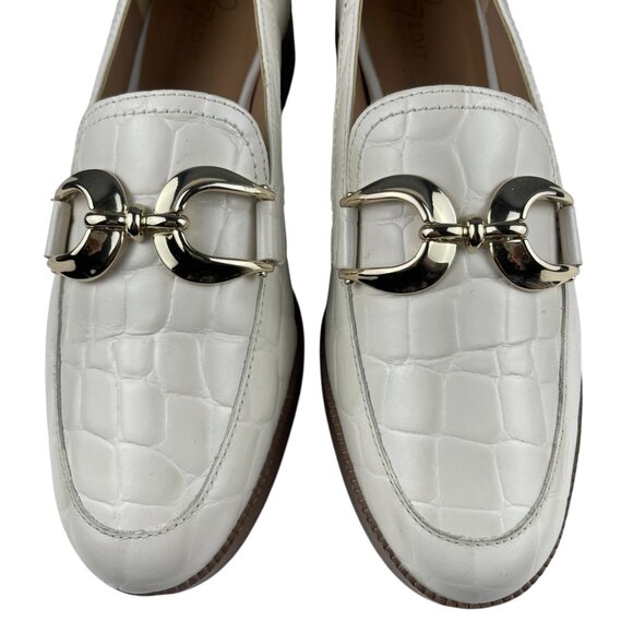 27 Edit Naturalizer Women's Beline Loafers 7.5M Leather Slip On Croc Embossed - Picture 4 of 12